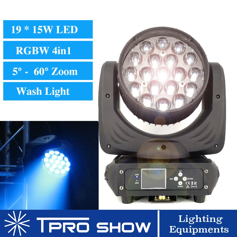 Lyre Wash 19x15W Zoom Moving Head DMX сценическое освещение эффект RGBW Wash цвета профессиональное оборудование для диджея для свадебного клуба лазерное шоу