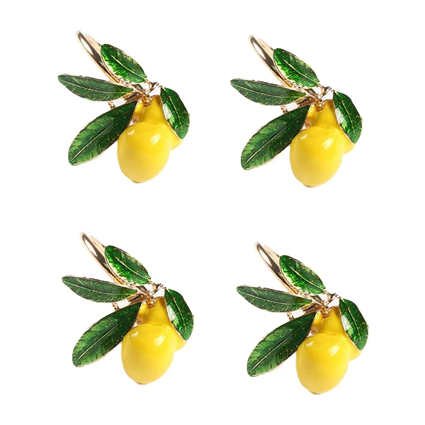 

Napkin Rings Set of 8,Lemon Wedding Napkin Holder Gold Napkin Buckle for Table Decor Parties Holiday Family Gathering