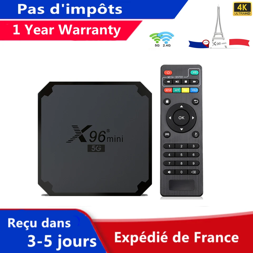 

Новинка, X96mini 5G ip tv box Android 9.0 tv box 1G 8G 2G 16G Amlogic S905W4 smart ip tv Set Top Box Доставка из Франции