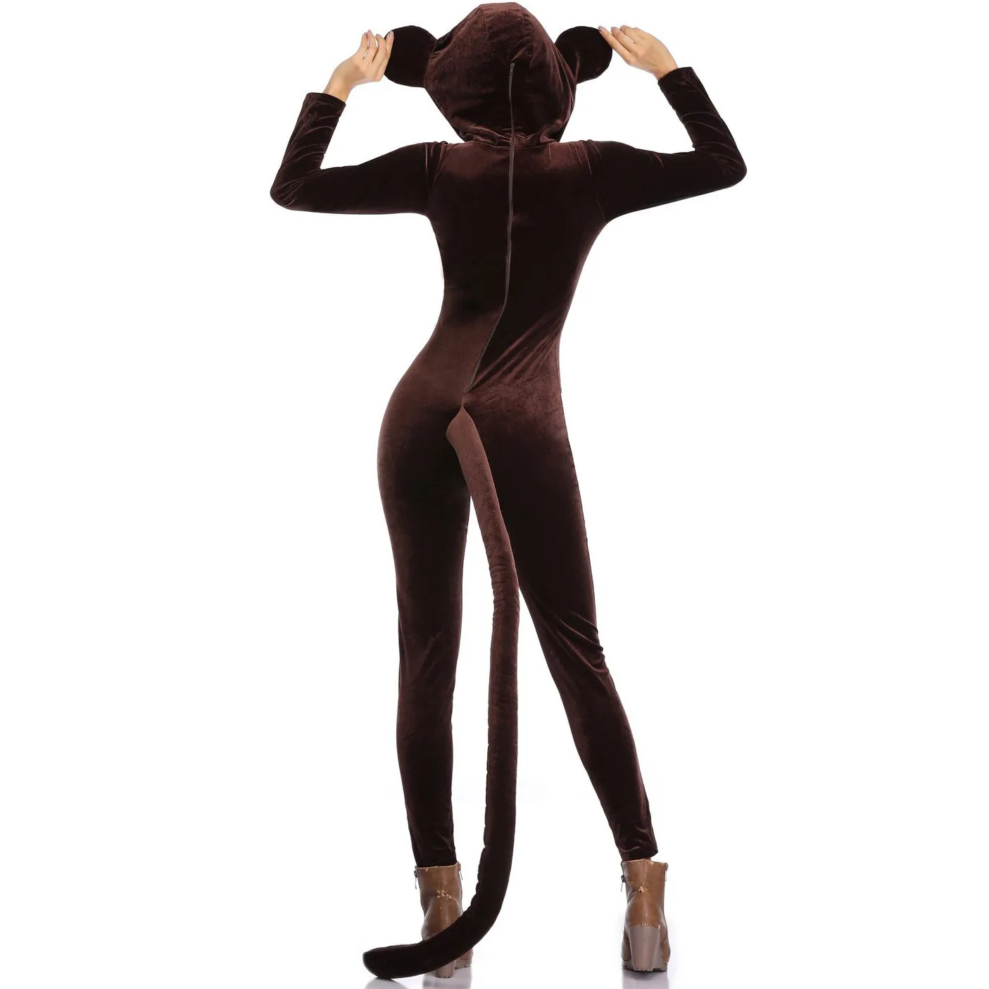 Женский костюм в стиле Хэллоуин цельнокроеный милый обезьяны животного для