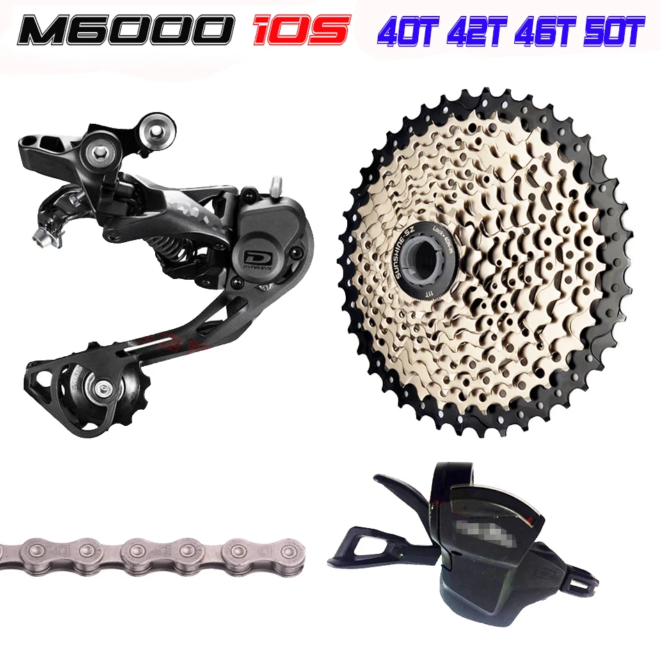 SHIMAN0 M6000/M610/M615 10 скоростные переключатели+ задние переключатели+ 42T 46T 50T SUNSHINE cassette 10 speed Chain Groupset