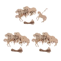30 pieces blank wooden mdf tags horse craft hanger embellishments