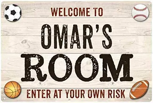 

Omar'S Room Kids Bedroom Metal Sign for Wall Plaque Poster Cafe Bar Pub Gift 8 X 12 INCH