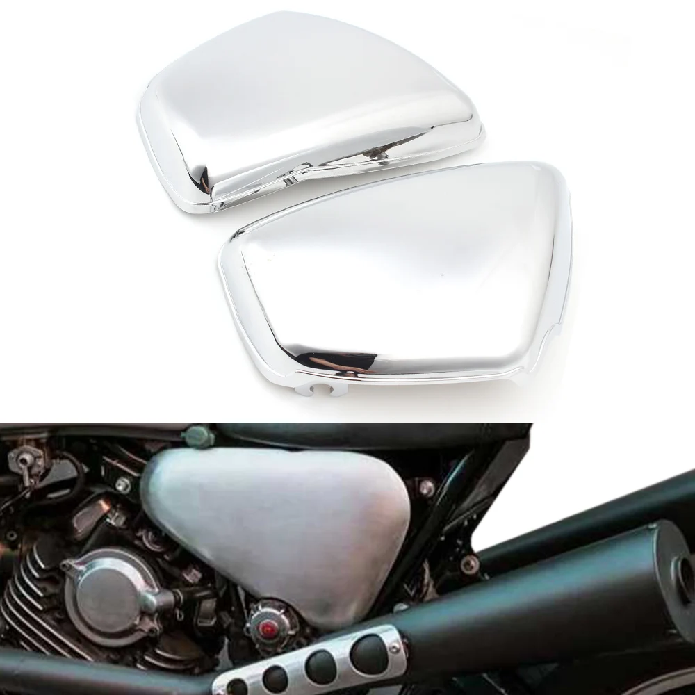 

Боковая обтекатель аккумулятора L & R, хромированная черная Защитная панель для Yamaha XV700 750 1000 1100 Virago 1984 + мотоциклы