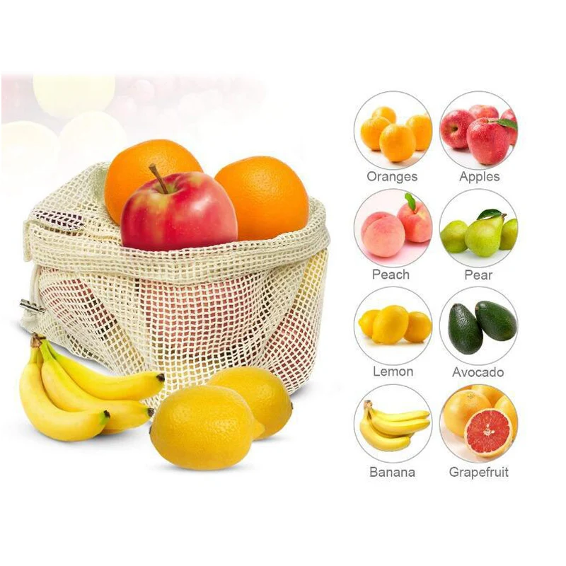 Горячий Разлагаемый органический сетчатый мешок из хлопка повторно