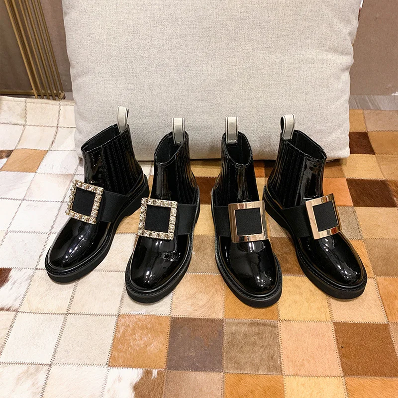 Ботинки Челси женские ботильоны на низком каблуке слипоны весенние ботинки Botas