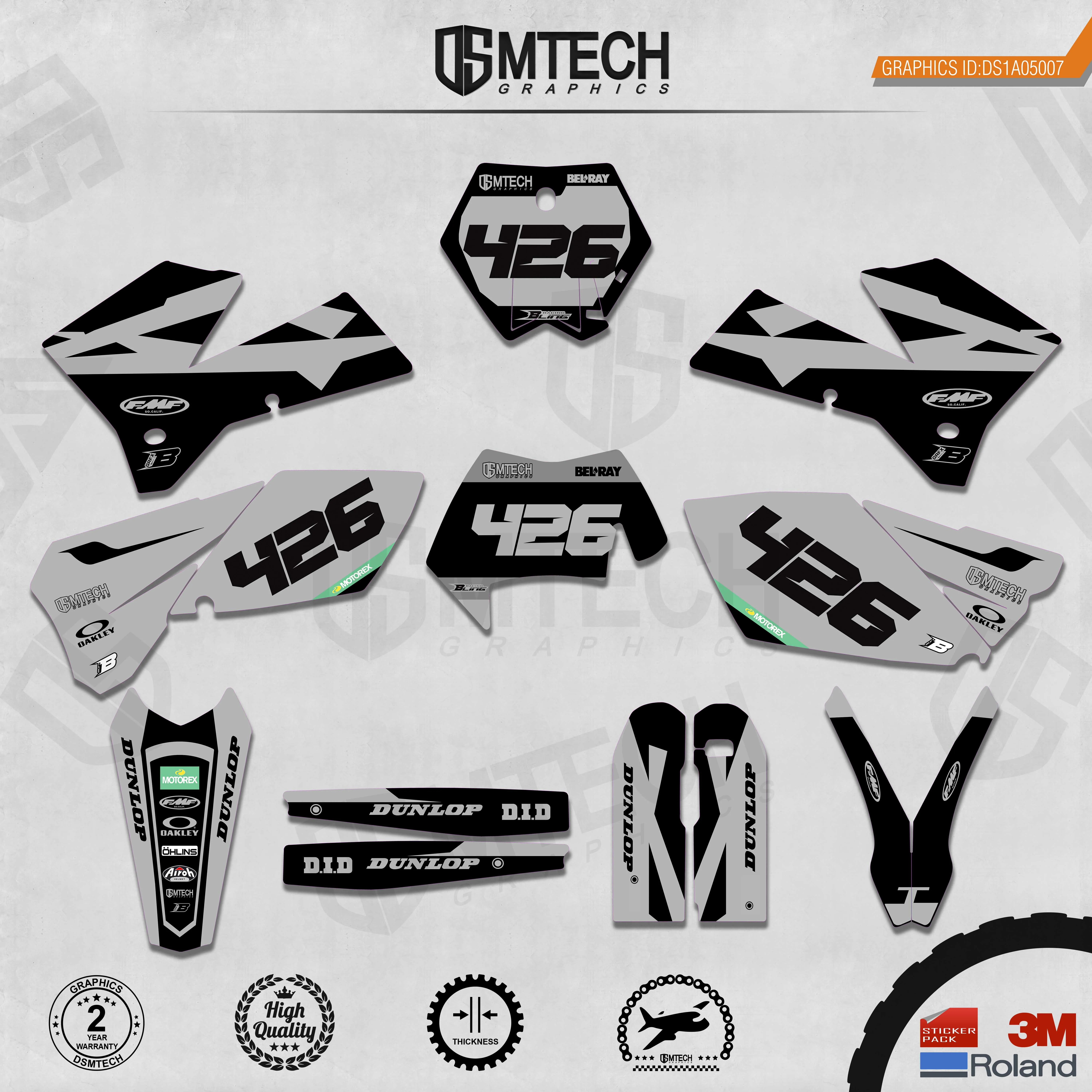 DSMTECH Customized Team Graphics Backgrounds Decals 3M Custom Stickers For 05-06SXF 06-07XCF 05-07EXC 06-07XCW  007