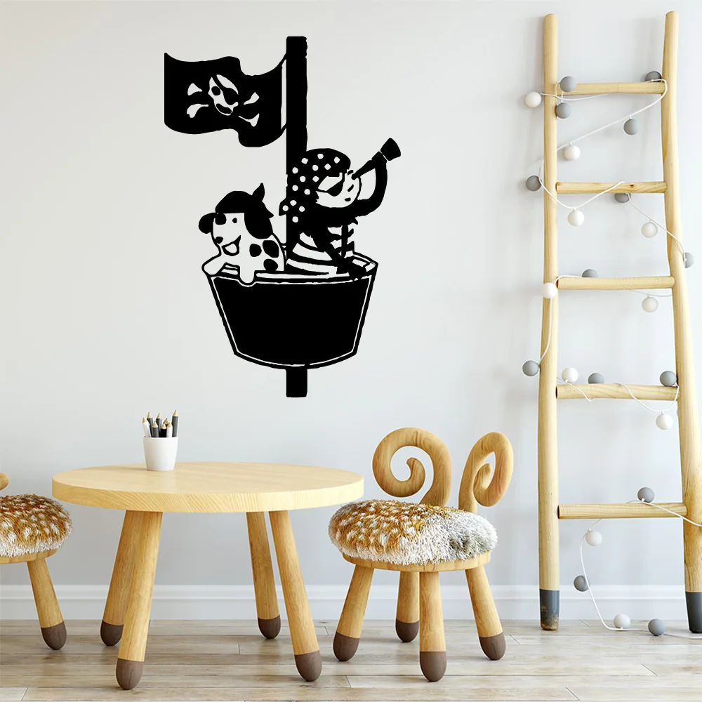 Милый пиратский арт стикер водонепроницаемый настенный s для детских комнат