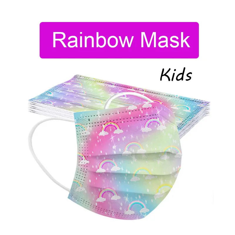 

100Pcs Children Strawberry Masks Three-layer Star Watermelon Print Disposable Masques Cartoon Summer Fruit Breathable Mascarilla