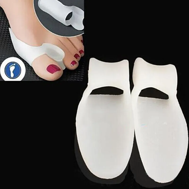

2pcs=1pair Silicone Foot Massager Toe Separator Fingers Thumb Valgus Protector Bunion Adjuster Hallux Valgus Guard Feet Care