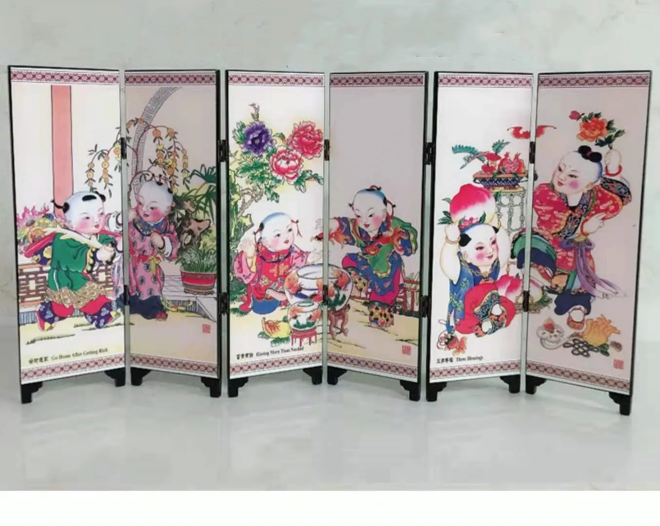 

Lacquerware wood small screens, Willow youth painting, Exquisite crafts gifts and decorations