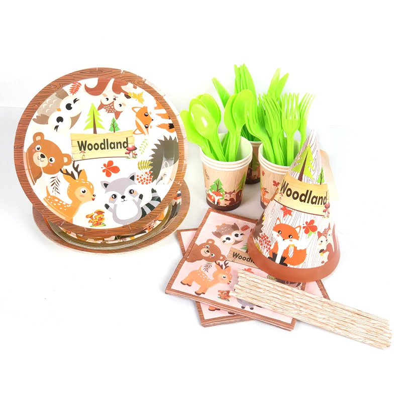 Вечерние бумажные стаканчики Cyuan с изображением животных из мультфильма для