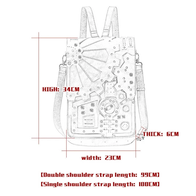 

CPDD Steampunk Leather Messenger Bag Halloween Gothic Retro Briefcase Handheld Crossbody Shoulder Large Satchel School Bags