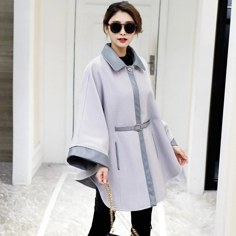 

2020 Spring and Autumn New Products Women's Korean Long Sleeve Mid-length Loose Comfortable Waist Cloak All-match Women's Jacket