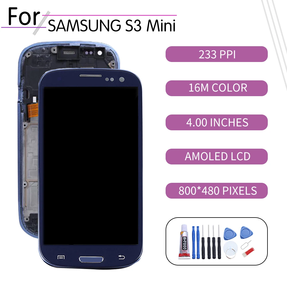 Оригинальный ЖК-экран для SAMSUNG Galaxy S3 Mini дигитайзер сенсорного экрана в сборе Samsung