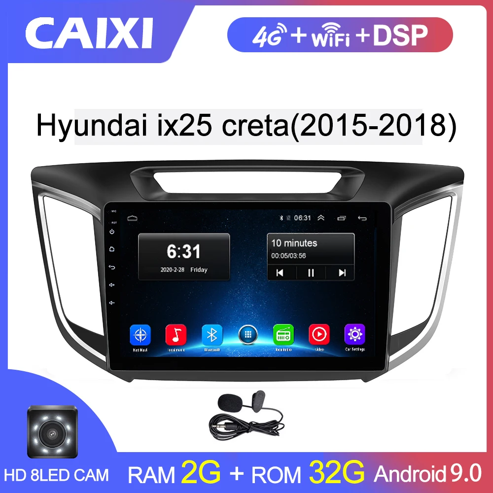 Магнитола CAIXI для hyundai мультимедийный видеоплеер на Android 9 0 2 Гб ОЗУ 32 ПЗУ с GPS