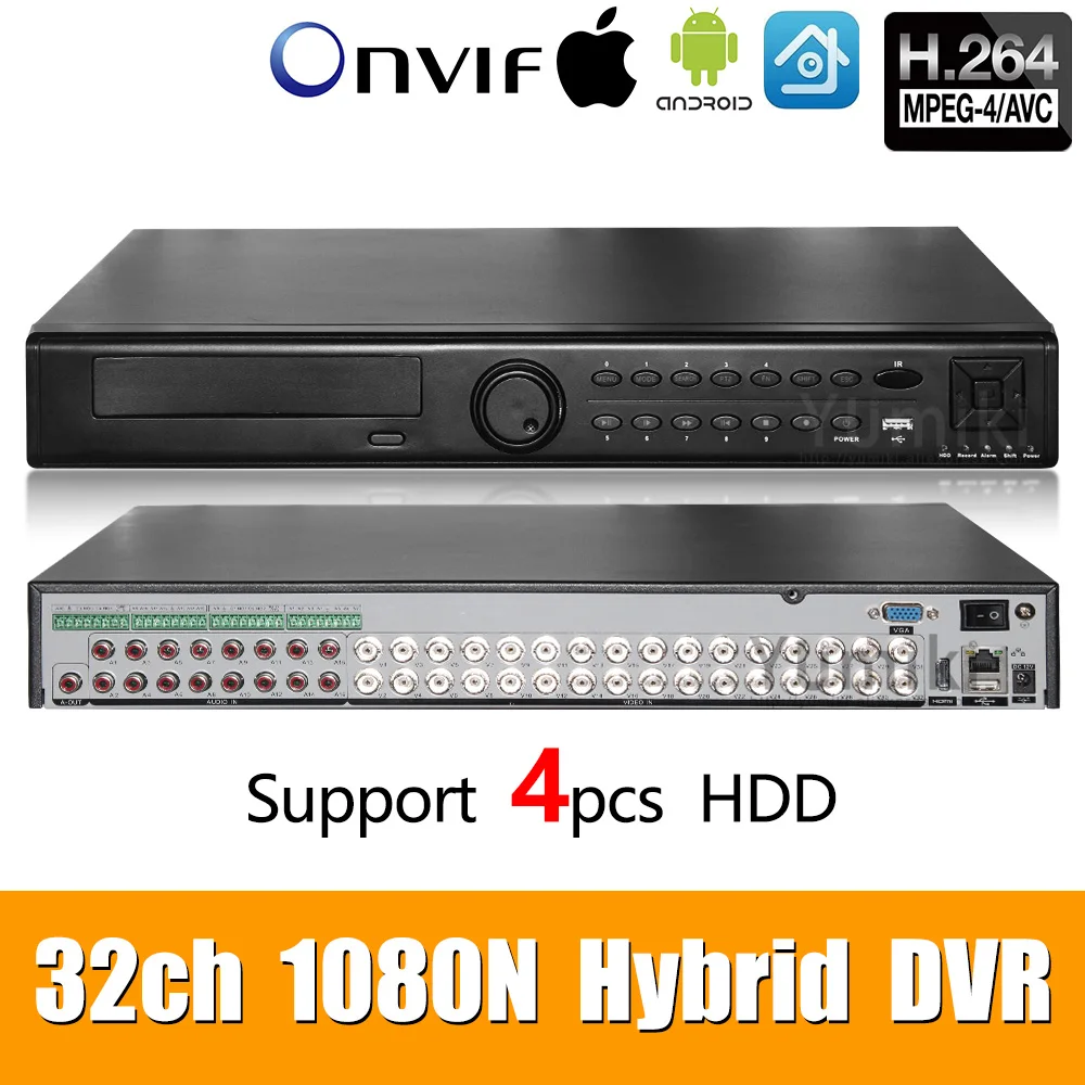 Камера видеонаблюдения 32 канала 1080N DVR 6 в 1 коаксиальный CVI TVI AHD гибридный NVR 8