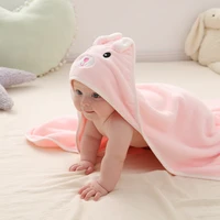 baby hooded towels newborn swaddle wrap blanket cartoon coral fleece towels infant warm sleeping swaddling towel for boys girls