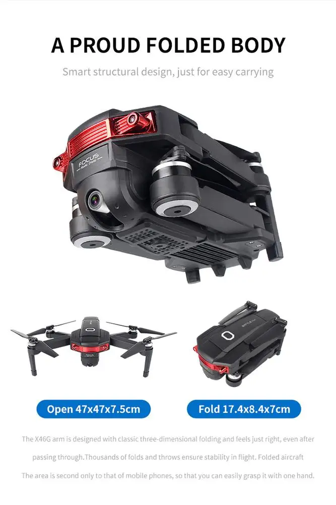 

X46G Portable GPS 5G WiFi FPV with 4K Dual Cameras Brushless RC Drone