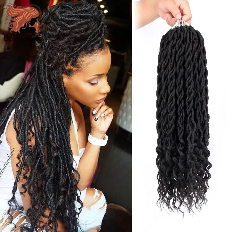 Элегантные Музы богемные вязанные косички Faux locs Curly вязанные волосы 18 дюймов 24 пряди Омбре косички для наращивания синтетические волосы
