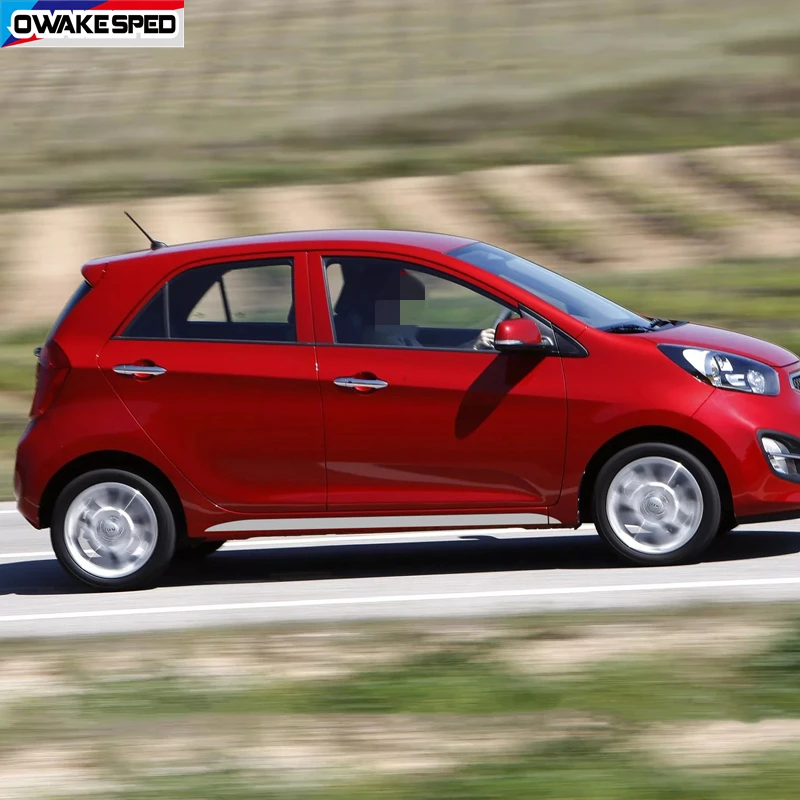 Углеродное волокно Спортивная дверь боковая юбка полосы для KIA Picanto утренний