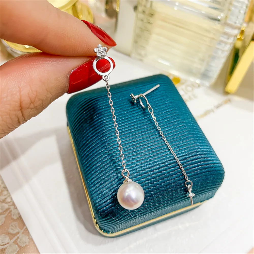 

925 Sterling Silver Plating Earrings Pearl Earrings Accessories Findings Earrings Jewelry Parts Fittings Mountings DIY Girl Gift