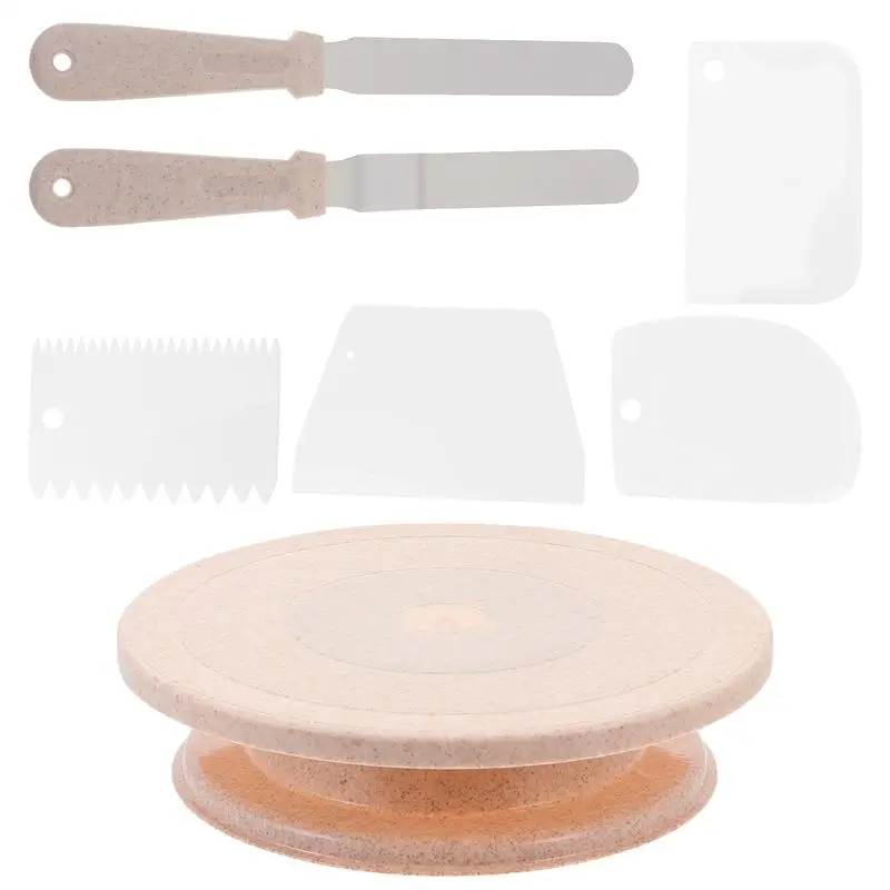 

1 Set 7pcs Reusable Cake Baking Tool Cake Turntable for Baking Shop Bakery Home