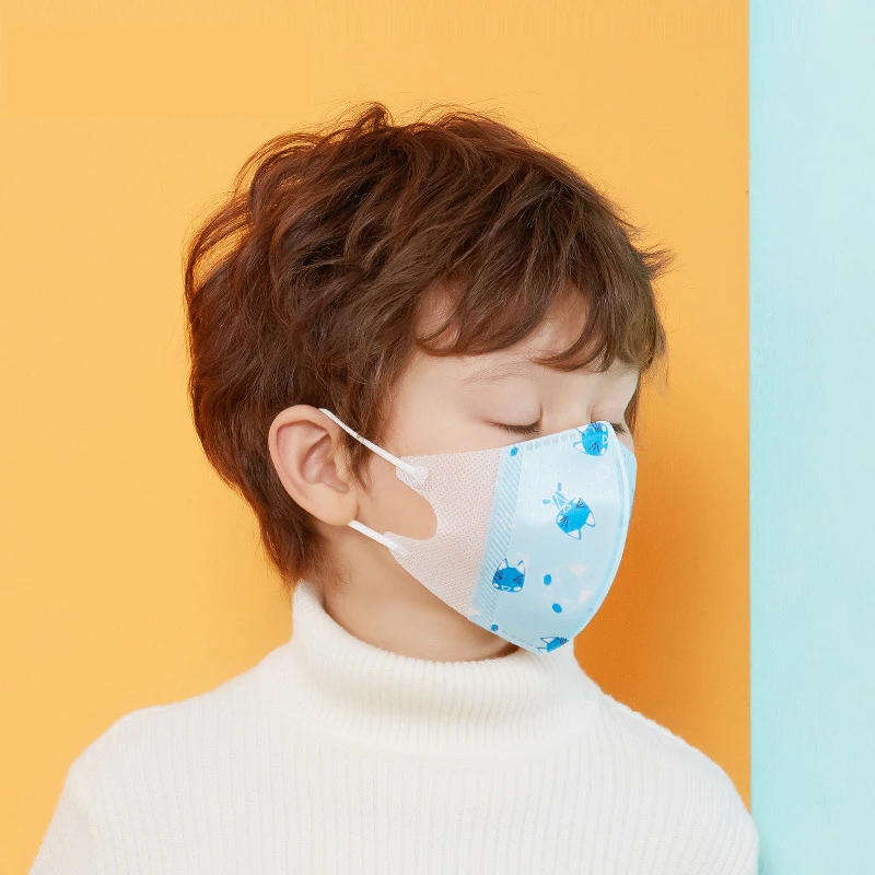 

10pcs Kids Disposable Mask Child Safety 4 Layer Protective Mask Anti Dust Cartoon Non-Woven Fabric Mouth Face Masks