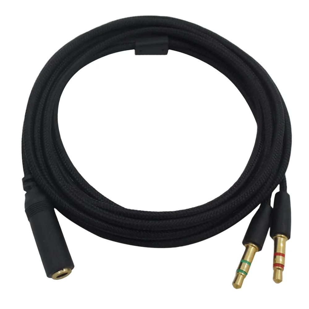 

Replacement Aux Mic Microphone Audio Braided Cable Extension Cord PC Splitter For Razer Wired Headsets Headphones Earphones