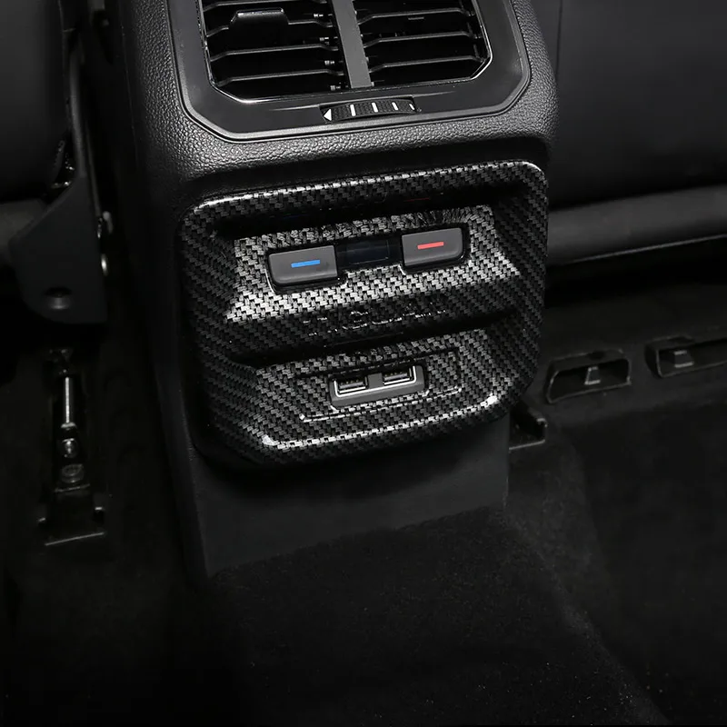 

Внутренняя отделка и выхлоп из углеродного волокна декоративная рамка выпускного отверстия, крышка для Volkswagen Tiguan mk2 2017 18 19 2020 2021