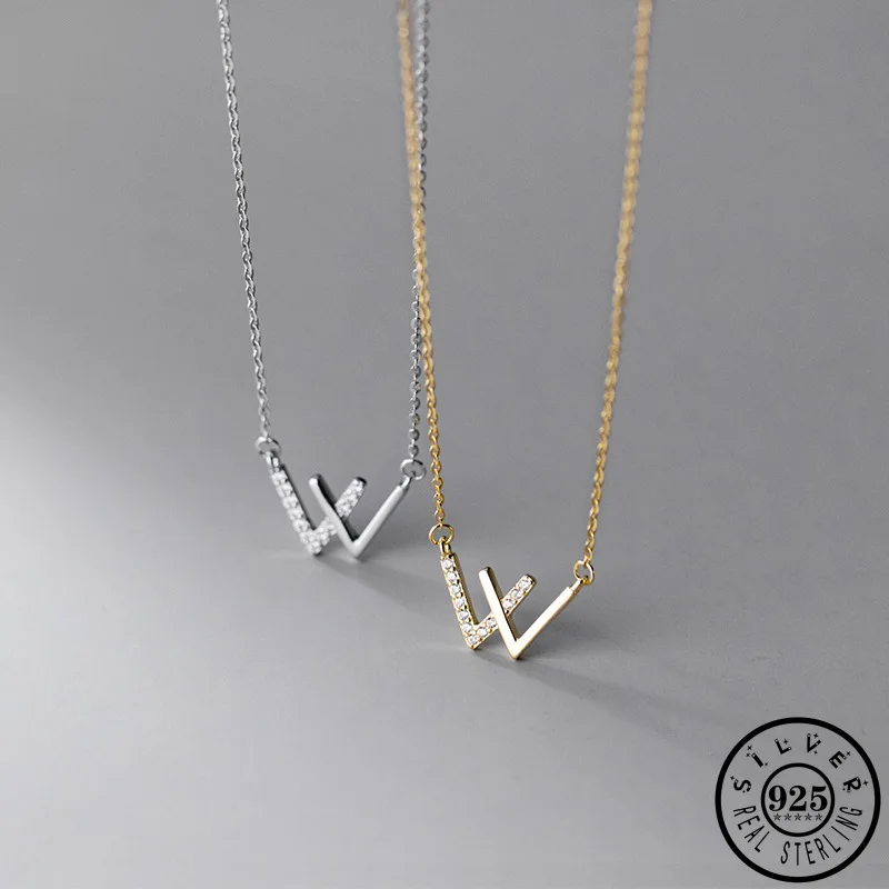 

Женское ожерелье с подвеской в виде букв аниме из стерлингового серебра 925 пробы, позолоченная цепочка с цирконием