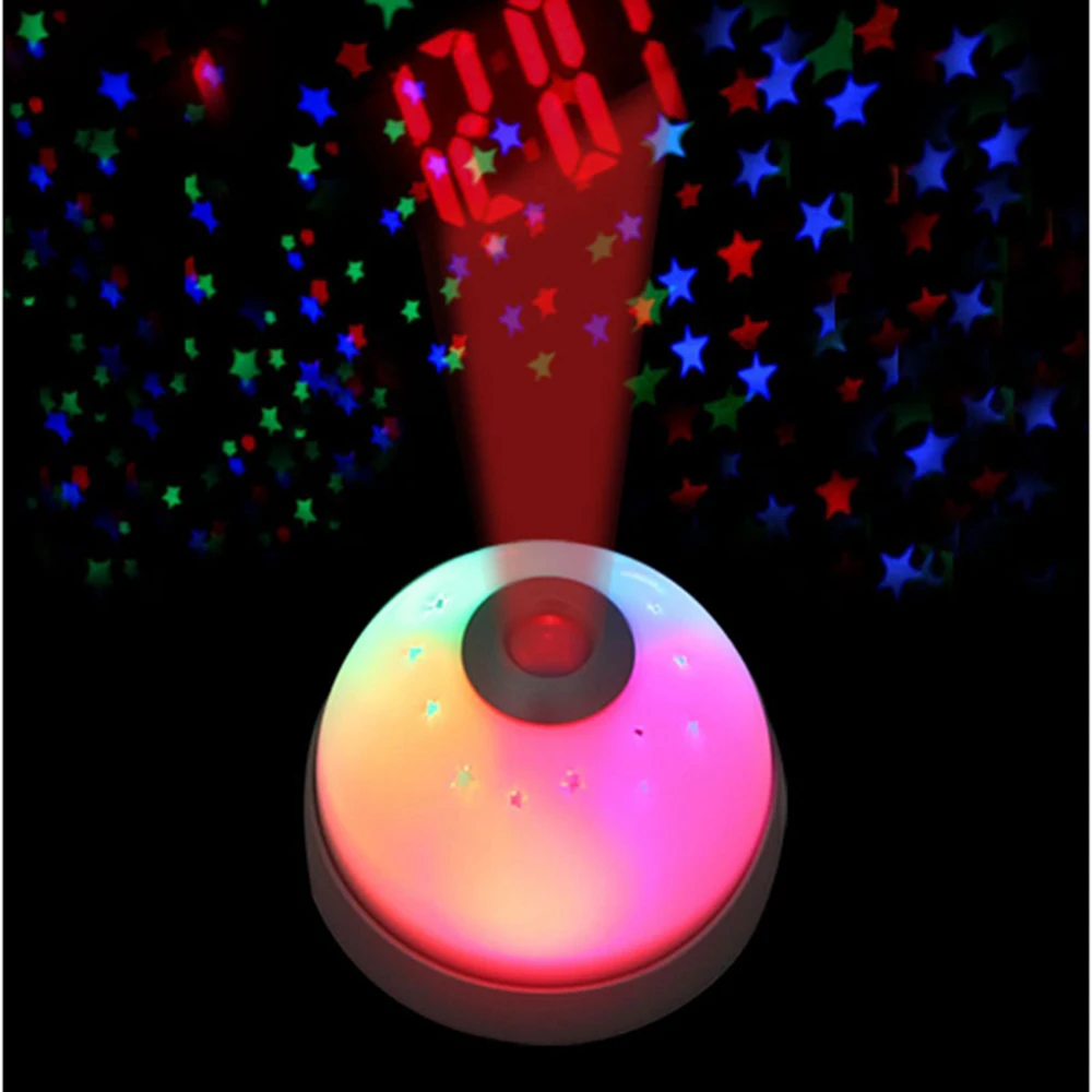 Цифровой светодиодный настольный светильник 1 шт. будильник звезда месяц время