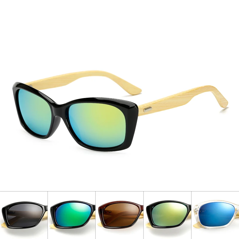 

Original Wooden Bamboo Sunglasses Men Women Mirrored UV400 Sun Glasses Real Wood Shades Gold Blue Outdoor Goggles Sunglases Male