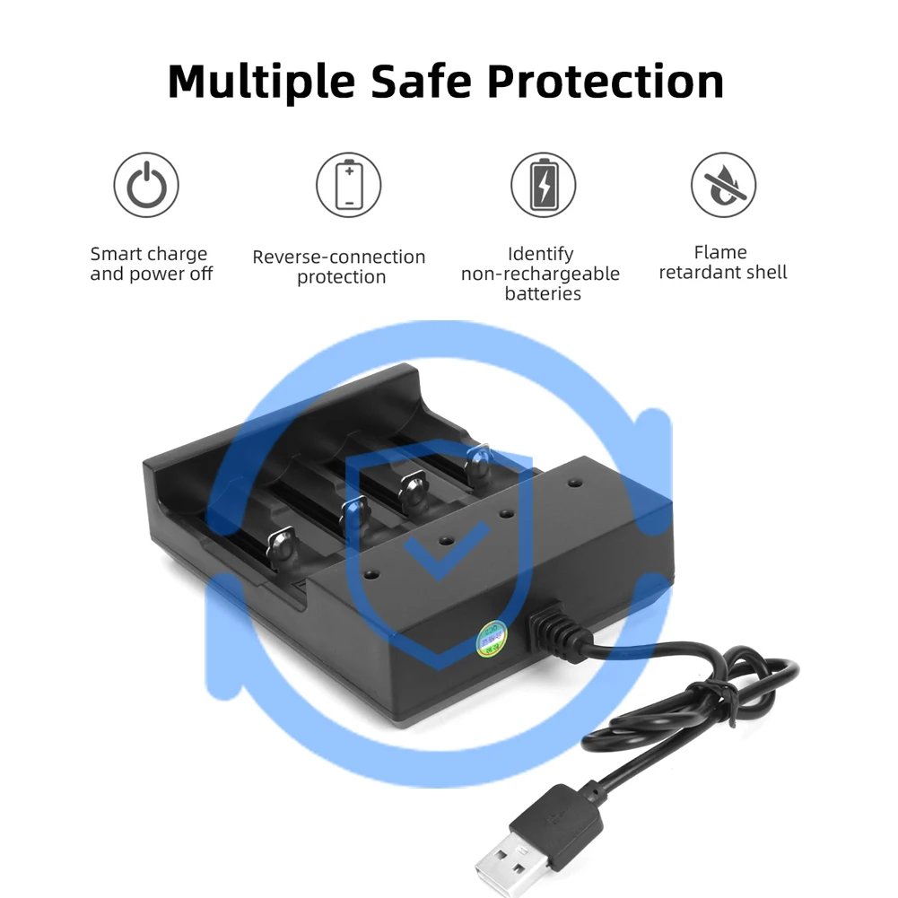 Universal Battery Charger 4 Bay 1 Smart for Rechargeable Batteries 18650 21700 22650 16340 | Электроника