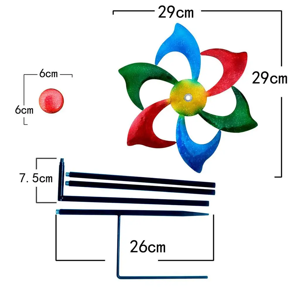 

Iron Windmill Pinwheel Wind Spinner Kids Toy Garden Lawn Windmill Plant Flower Outdoor Garden Decoration Yard Lawn