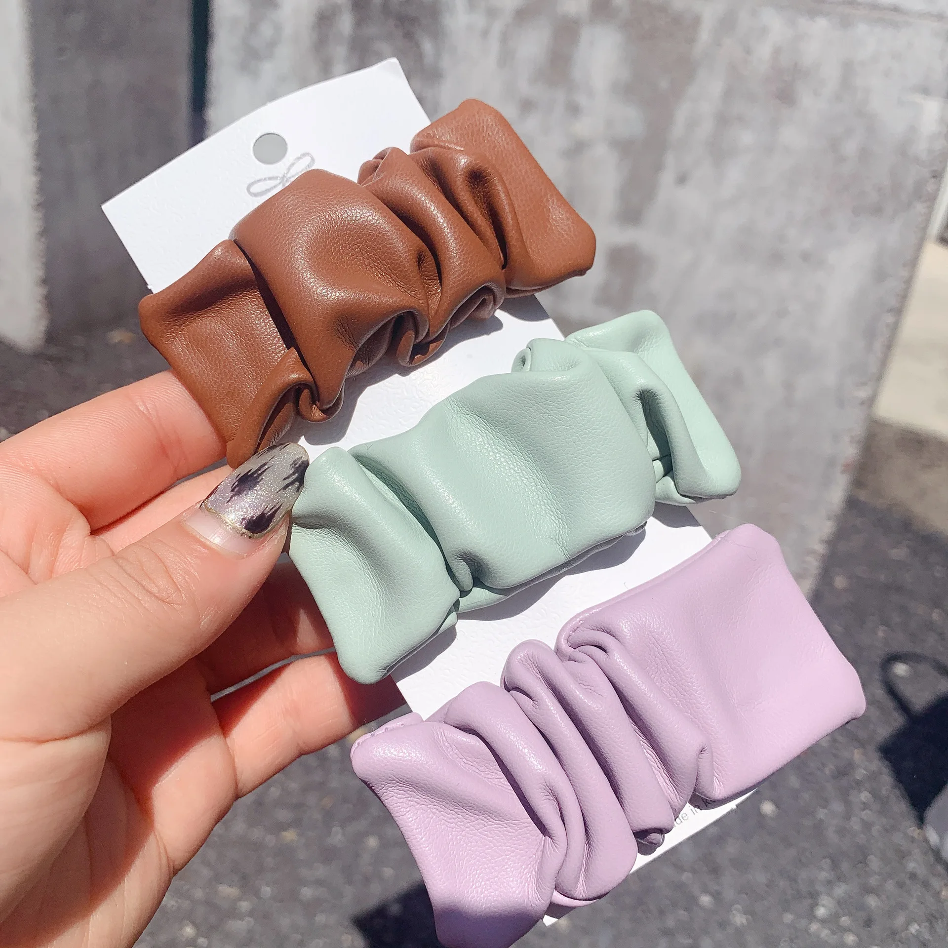 

Korean Version Of The Ins Wind Tie Hair Band Colorful Fashion Widened Cortex Hair Ring Girl Hair Accessories Geometric Hairpin