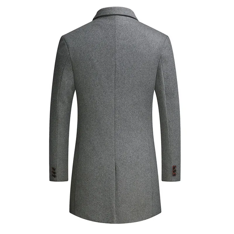 

2020 Thick Wool Blends Velvet Design Woolen Men's Casual Trench Overcoat Slim Fit Single Breasted Office Jackets Coat