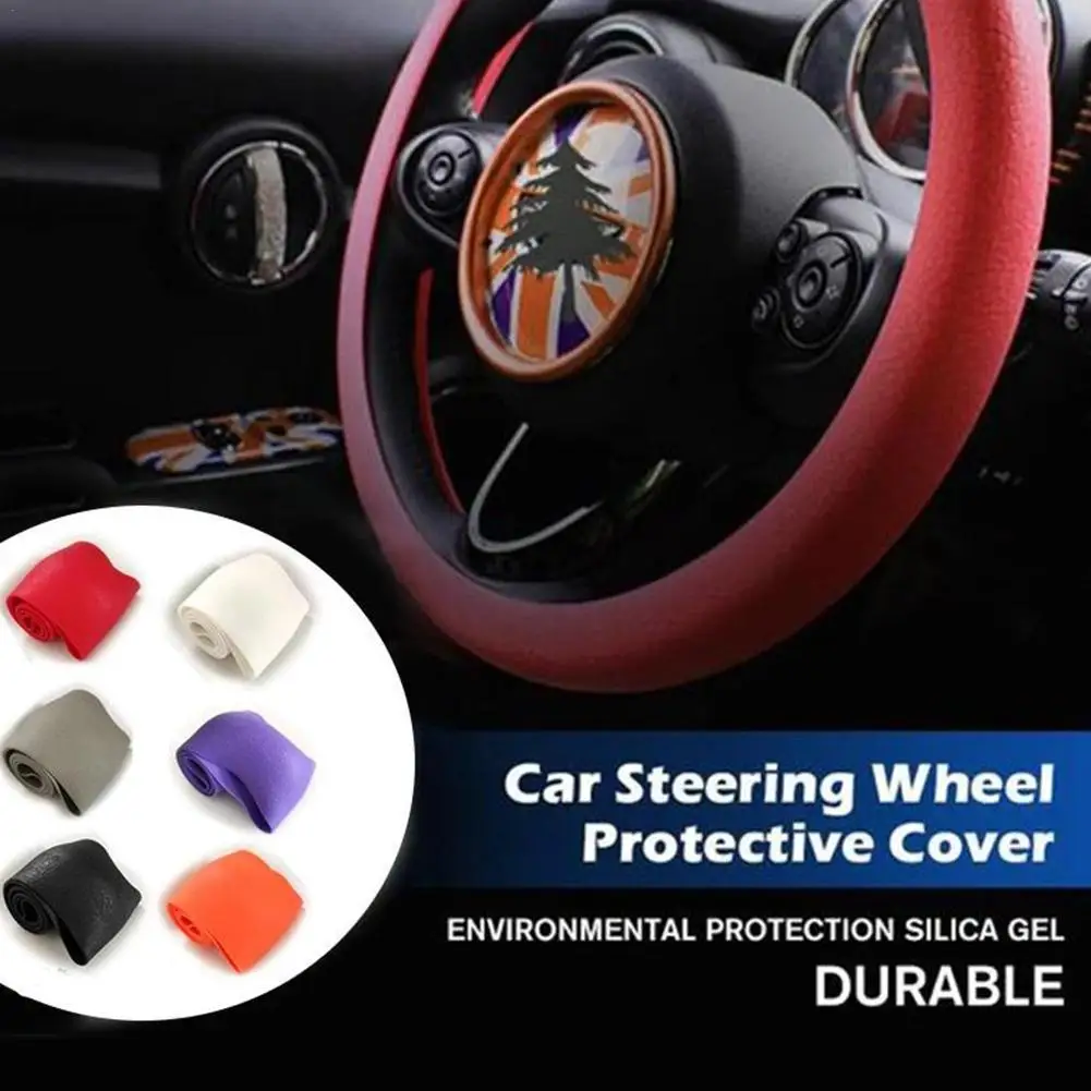

26cm-32cm Universal Elastic Anti-slip Soft Silicone Car Steering Wheel Case Cover Shell Skidproof Auto Styling Accessories