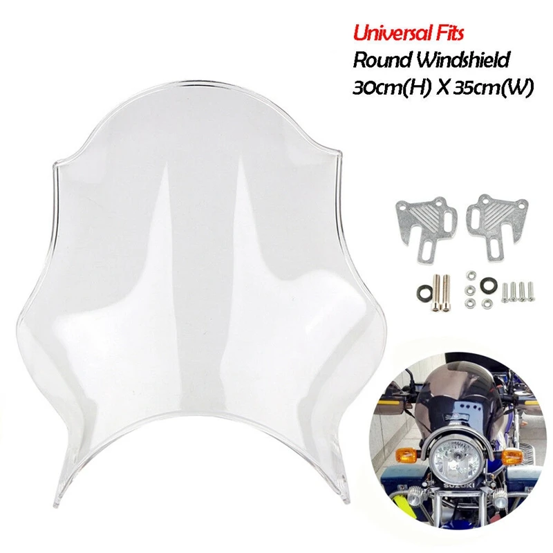 Топ!-мотоциклетное белое лобовое стекло круглые фонари ветровое для уличного
