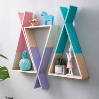 nordic wooden fork storage shelf decorative for kids room wall shelf home living room wall hanging storage and finishing