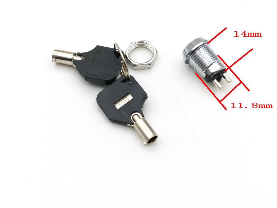 

20set Mini Key Ignition Switch ON/OFF Lock Switch Key OFF Out 12MM New