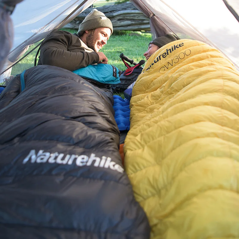 Спальный мешок Naturehike CW300 легкий с гусиным пухом водонепроницаемый компактный для