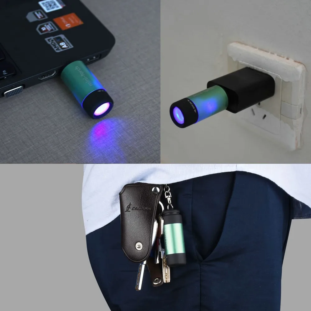 Мини-фонарик 0,3 Вт 25лум Мощный USB Перезаряжаемый СВЕТОДИОДНЫЙ торшер фонарь брелок фонарь кемпинг
