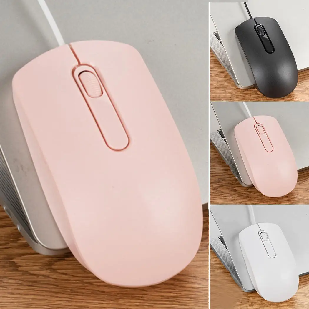 Игровая офисная USB легкая для ПК 3 Проводная черная/белая/Розовая 1200 120 см 60 г мышь |