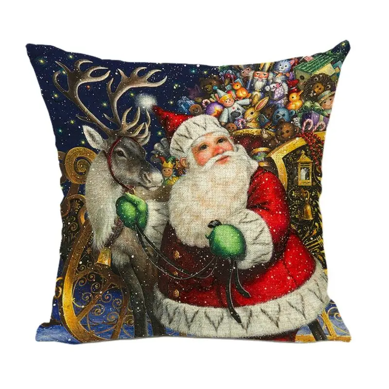 Горячая Распродажа Рождественская наволочка с рисунком Санта Клауса собаки