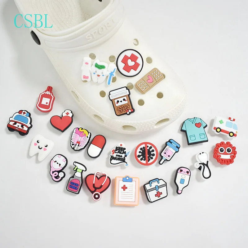 Мультяшное медицинское украшение для обуви VC гибкая клейкая Пряжка Eva сандалии