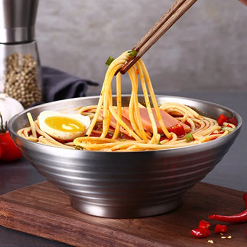 Японский стиль чаша Ramen 304 нержавеющая сталь домашняя очень большая суповая миска