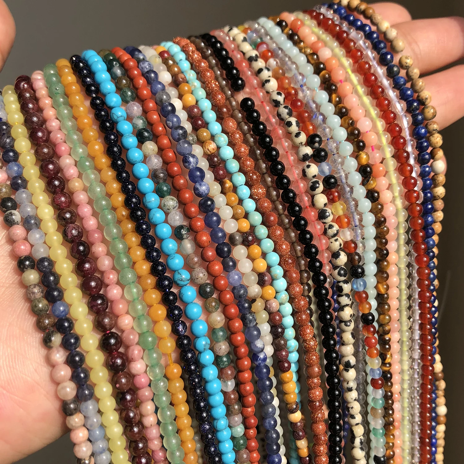 Натуральные круглые бусины для изготовления ювелирных изделий