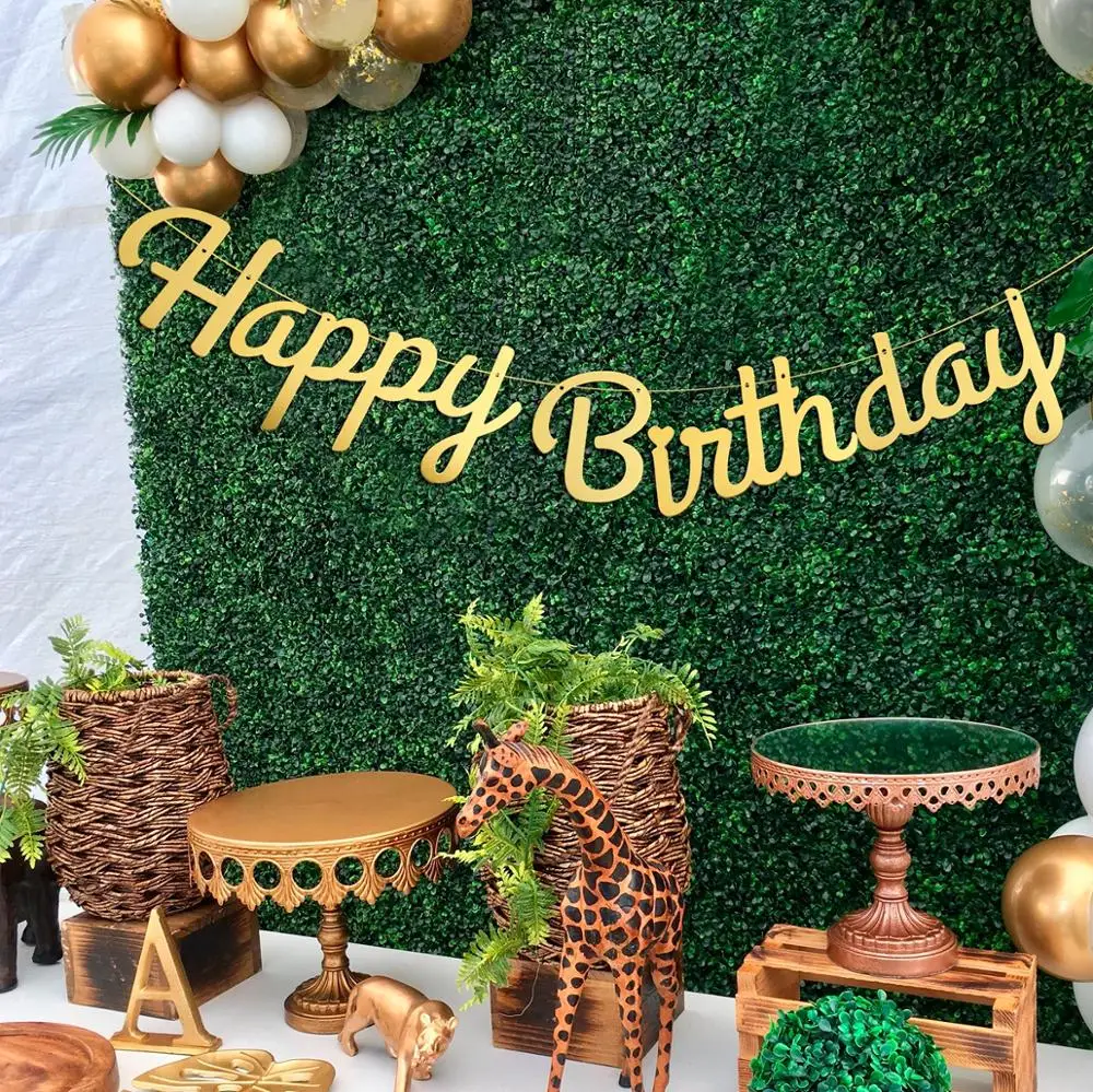 

HUIRAN Rose Gold Happy Birthday Banners Boy Girl 1st Birthday Party Decorations Kids Adult Bunting Garland Flags one year