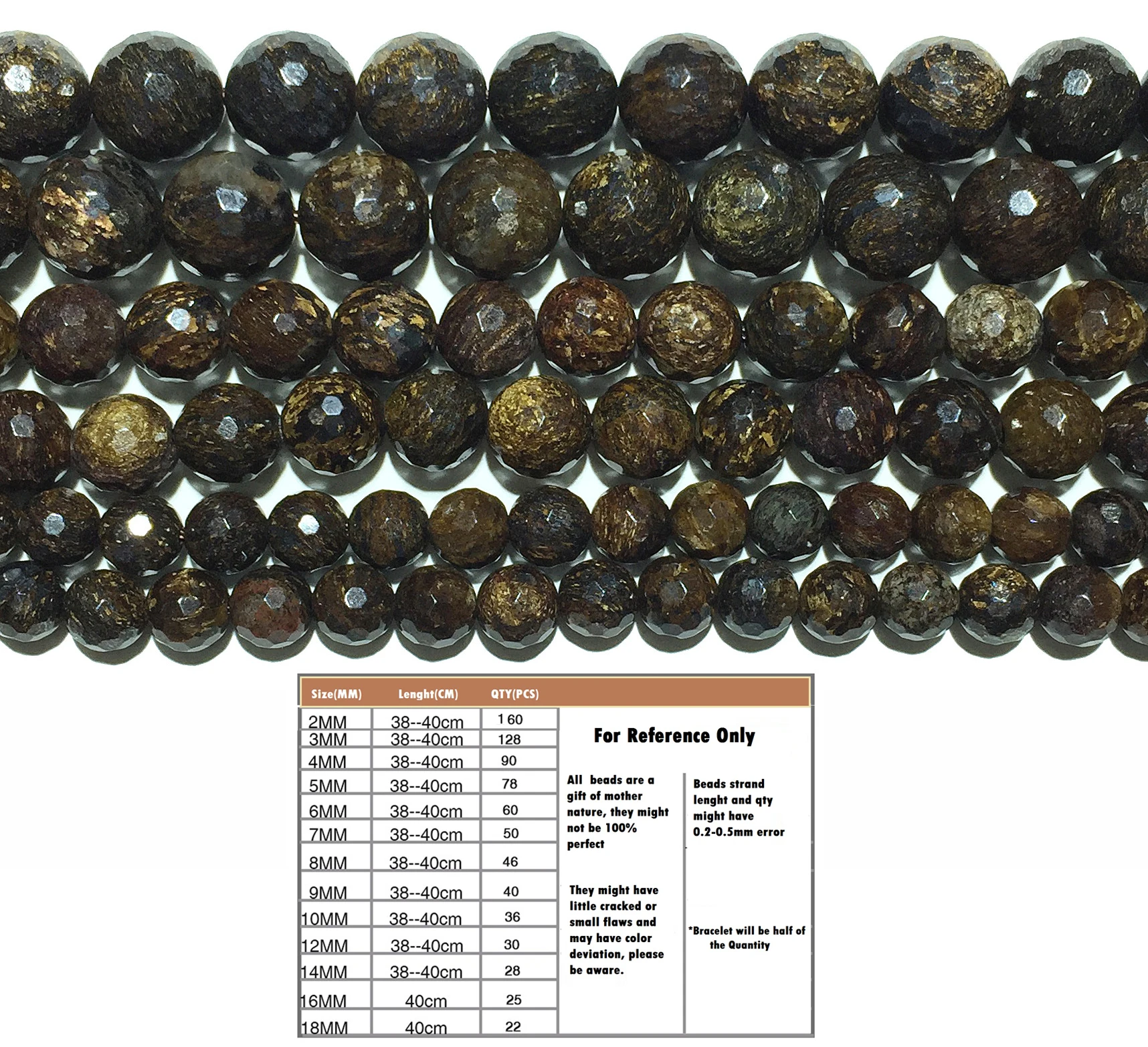 Bronzite граненые круглые бусины россыпью натуральный камень целебная энергия